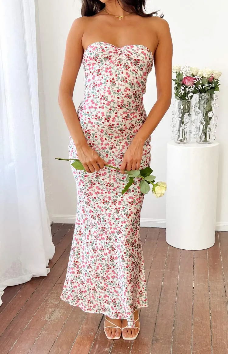 Abbie White Floral Maxi Formal Dress sold by Beginning Boutique product image thumbnail 2