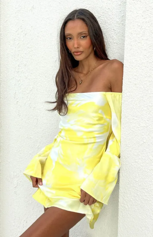 Gemina Yellow Mini Dress sold by Beginning Boutique