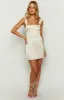 Mya Cream Satin Mini Dress sold by Beginning Boutique
