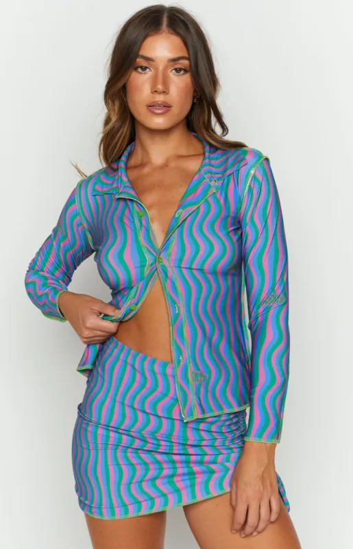 OMIGHTY Squiggly Skirt Purple sold by Beginning Boutique