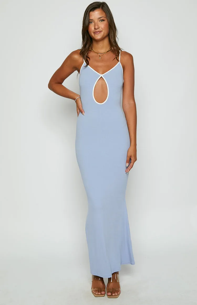Lalana Blue Contrast Bind Maxi Dress sold by Beginning Boutique product image thumbnail 3