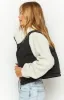 Maelle Black Sherpa Puffer Jacket sold by Beginning Boutique