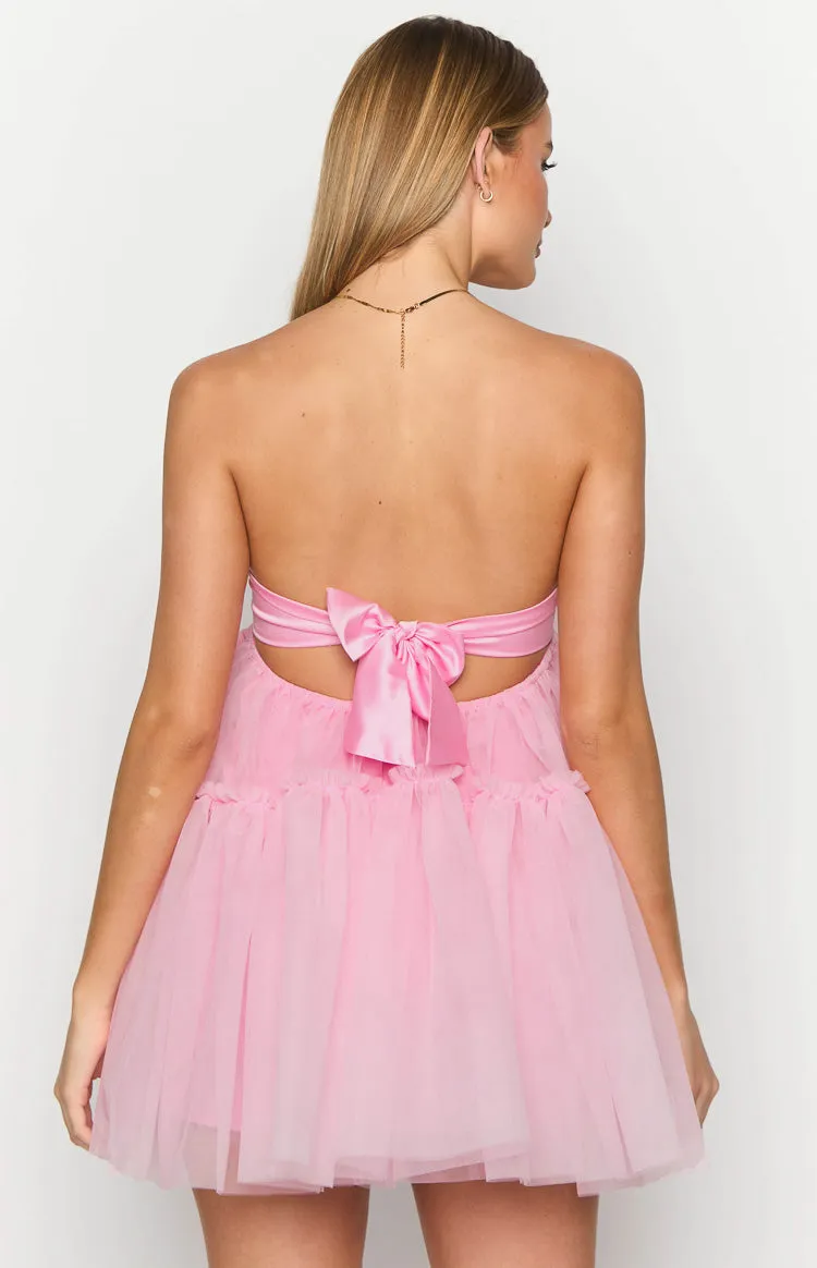 Abigail Pink Strapless Mini Dress sold by Beginning Boutique product image thumbnail 5