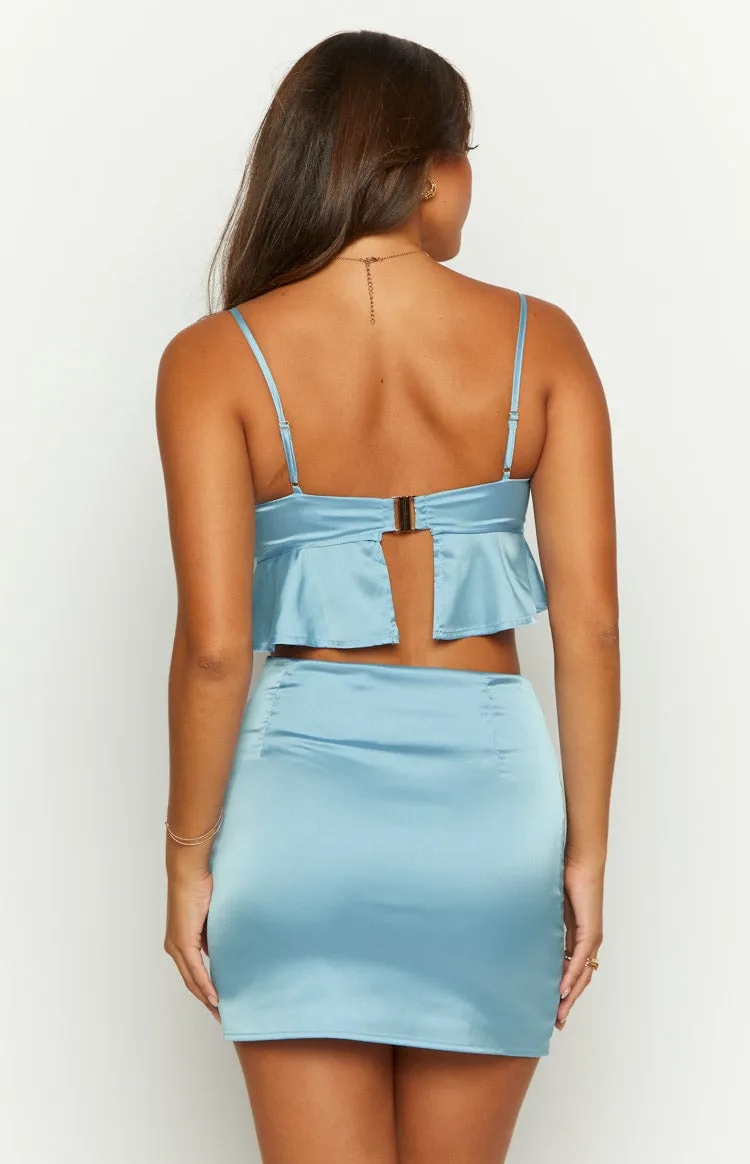 Emella Blue Crop Top sold by Beginning Boutique product image thumbnail 4