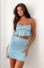 Emella Blue Crop Top sold by Beginning Boutique
