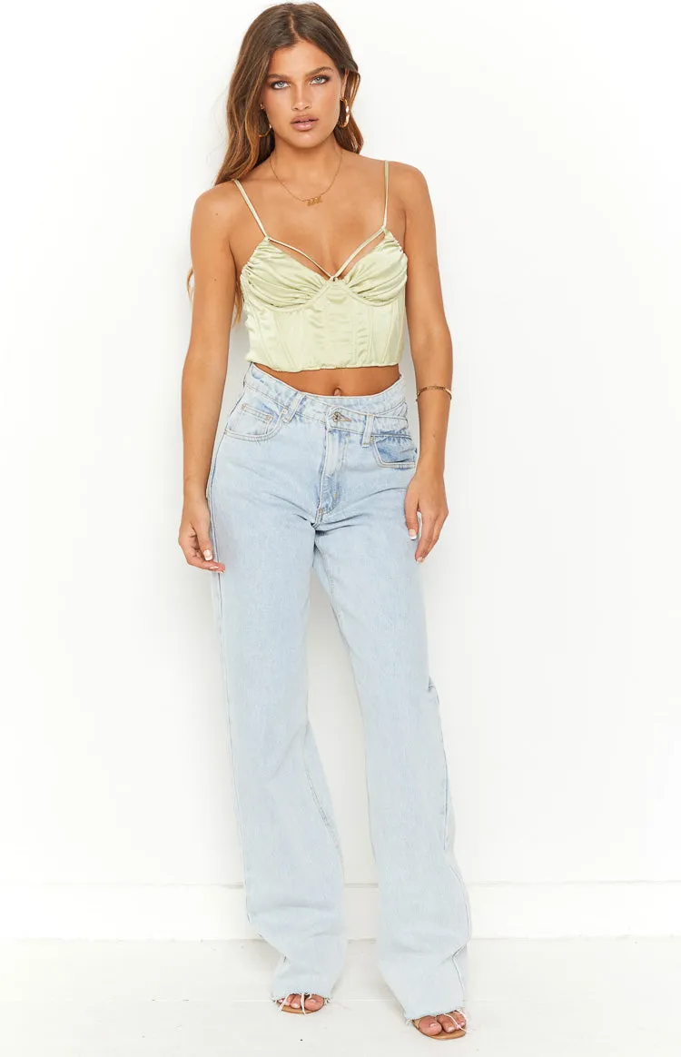 Jaid Green Corset Crop Top sold by Beginning Boutique product image thumbnail 4