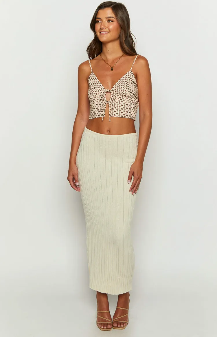 Renee Beige Tie Up Crop Top sold by Beginning Boutique product image thumbnail 2