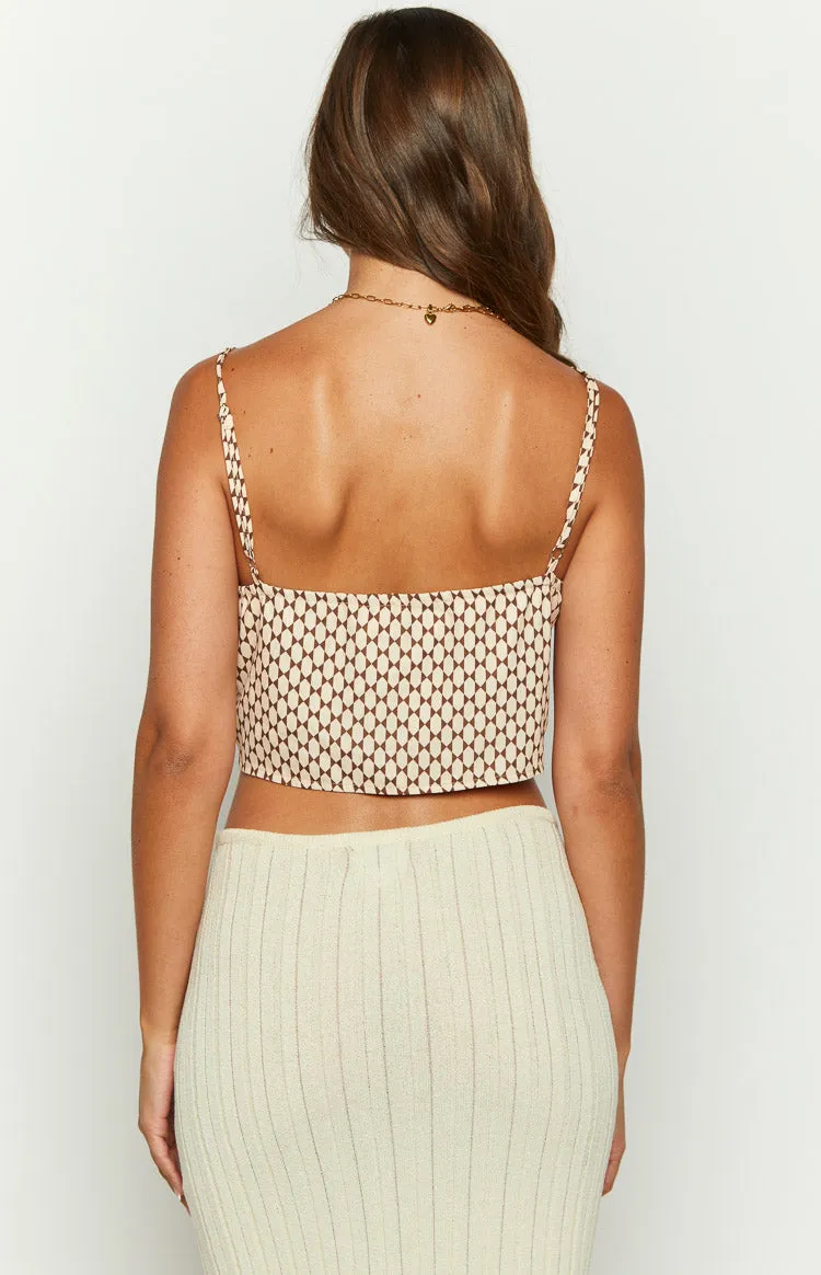Renee Beige Tie Up Crop Top sold by Beginning Boutique product image thumbnail 5