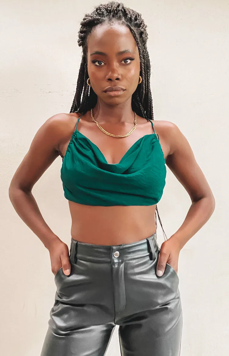 Lioness Born To Be Wild Crop Top Forest Green sold by Beginning Boutique