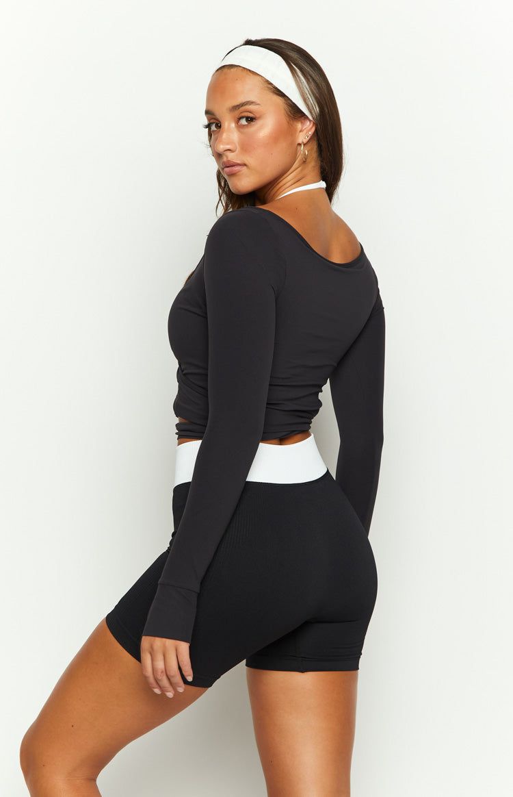 Jeanne The Label Black Wrap Top sold by Beginning Boutique product image thumbnail 4
