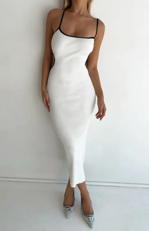 Jaelynn White Knit Maxi Dress sold by Beginning Boutique