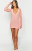 Spina Pink Crochet Long Sleeve Mini Dress sold by Beginning Boutique