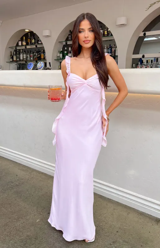 Janice Pink Maxi Dress sold by Beginning Boutique
