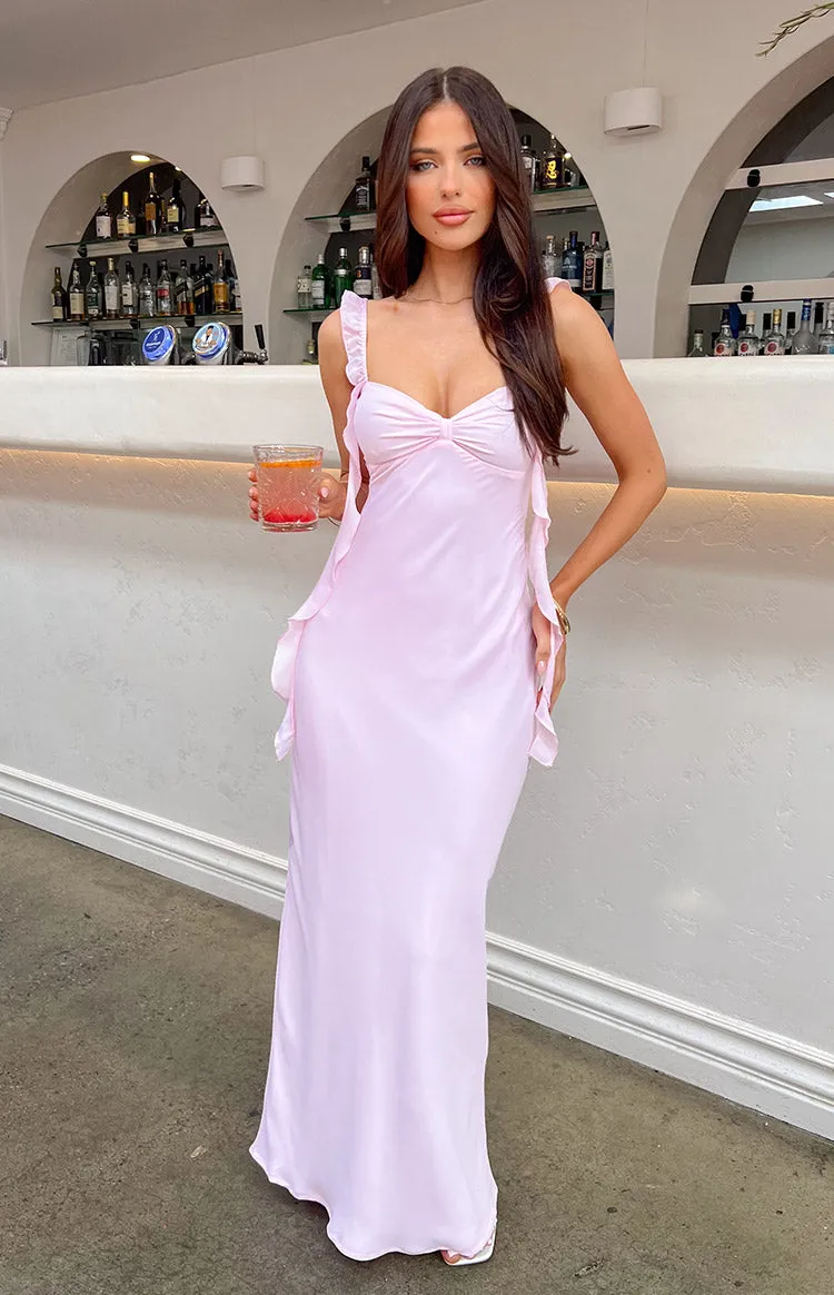 Janice Pink Maxi Dress sold by Beginning Boutique