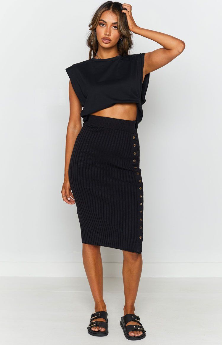 Bonjour Midi Skirt Black sold by Beginning Boutique product image thumbnail 4