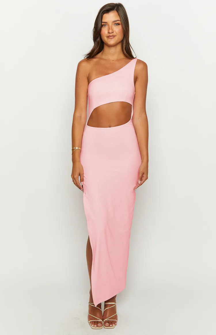 Simone Cut Out One Shoulder Pink Maxi Dress sold by Beginning Boutique product image thumbnail 2