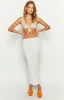 Kasey White Knit Maxi Skirt sold by Beginning Boutique