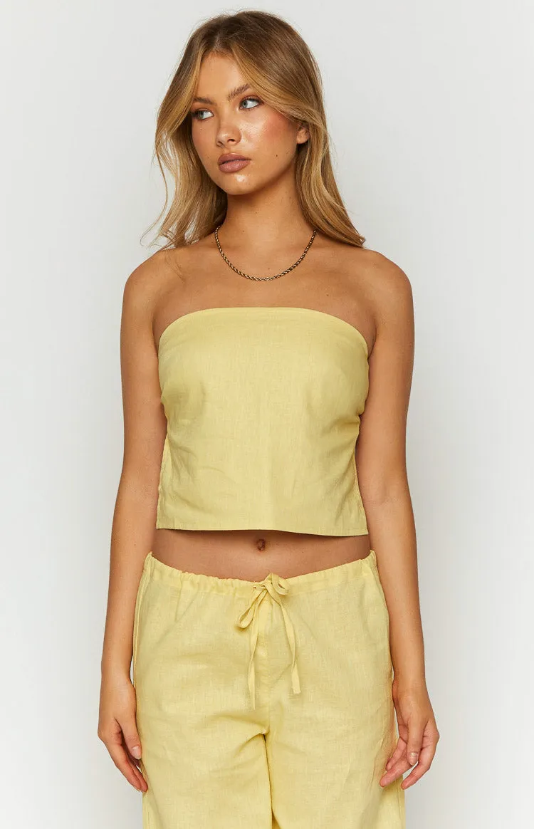 Ibiza Yellow Strapless Top sold by Beginning Boutique product image thumbnail 2