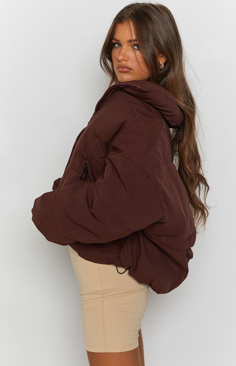 Remi Puffer Jacket Chocolate sold by Beginning Boutique product image thumbnail 5