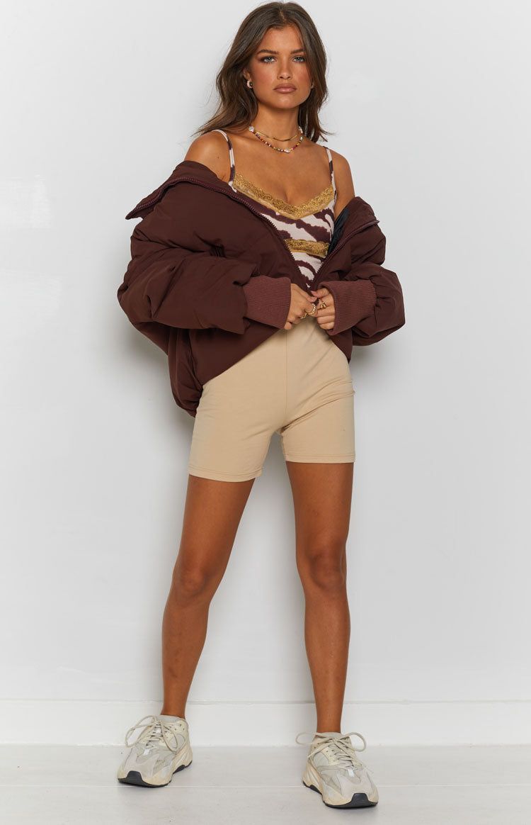 Remi Puffer Jacket Chocolate sold by Beginning Boutique product image thumbnail 3
