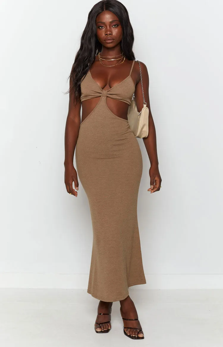 Catalina Cut Out Midi Dress Brown sold by Beginning Boutique product image thumbnail 4