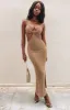 Catalina Cut Out Midi Dress Brown sold by Beginning Boutique