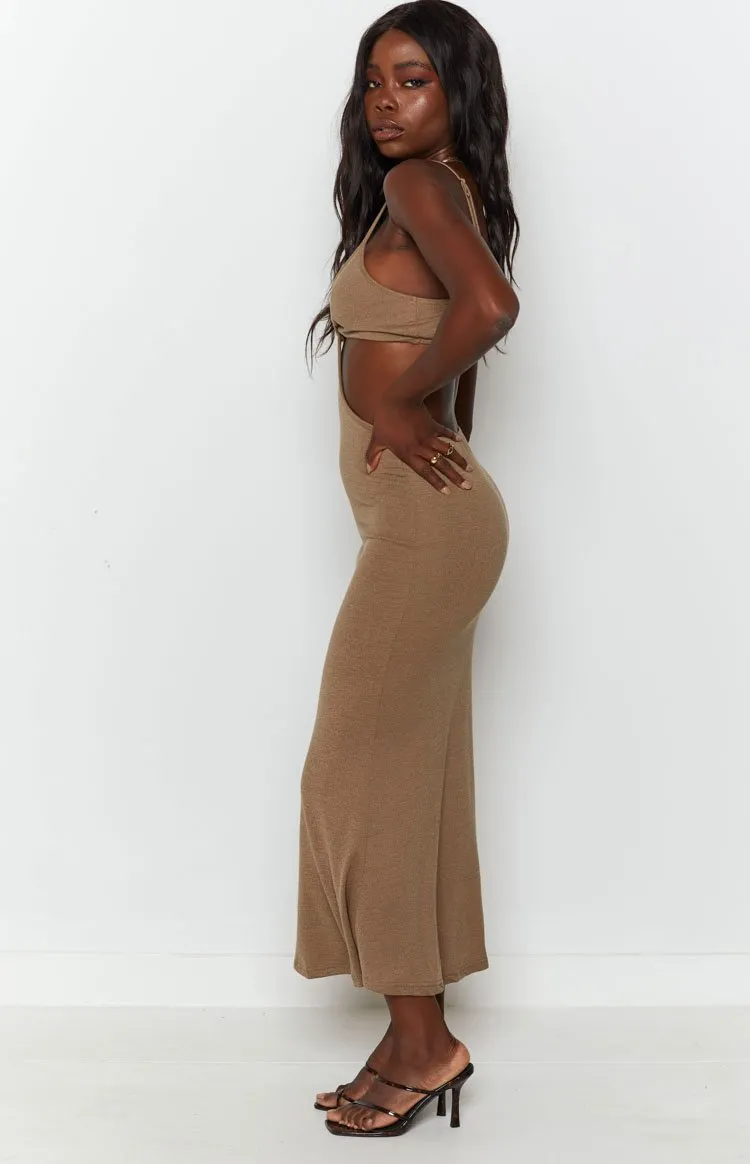 Catalina Cut Out Midi Dress Brown sold by Beginning Boutique product image thumbnail 5