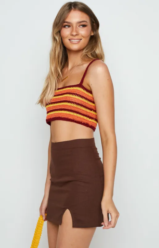 Nova Orange Crochet Top sold by Beginning Boutique