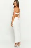 Ryder White Strapless Ruffle Maxi Dress sold by Beginning Boutique