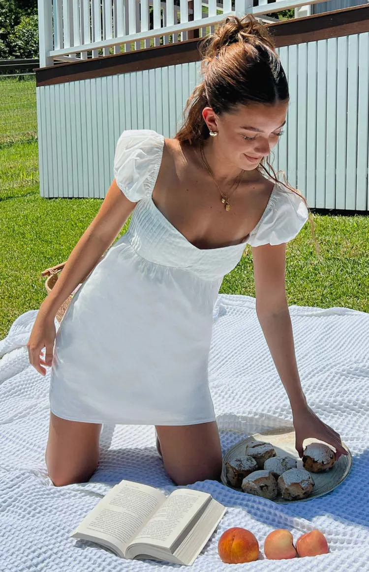 Joey White Puff Sleeve Mini Dress sold by Beginning Boutique product image thumbnail 2