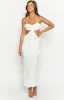 Ryder White Strapless Ruffle Maxi Dress sold by Beginning Boutique