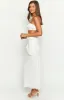 Ryder White Strapless Ruffle Maxi Dress sold by Beginning Boutique