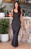 Carnation Black Satin Maxi Dress sold by Beginning Boutique
