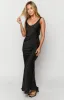 Carnation Black Satin Maxi Dress sold by Beginning Boutique