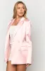 Rose Pink Satin Blazer sold by Beginning Boutique