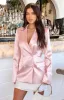Rose Pink Satin Blazer sold by Beginning Boutique