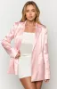 Rose Pink Satin Blazer sold by Beginning Boutique