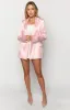 Rose Pink Satin Blazer sold by Beginning Boutique