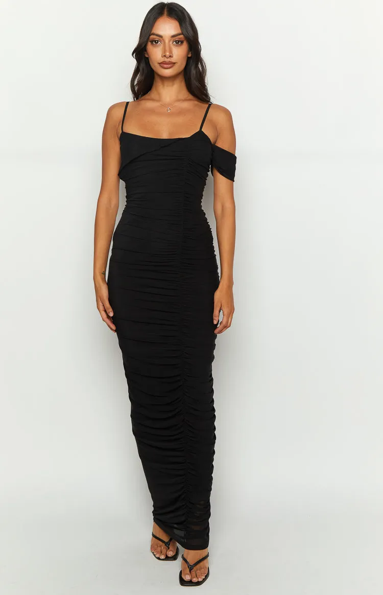 Cordelia Black Mesh Formal Maxi Dress sold by Beginning Boutique product image thumbnail 3