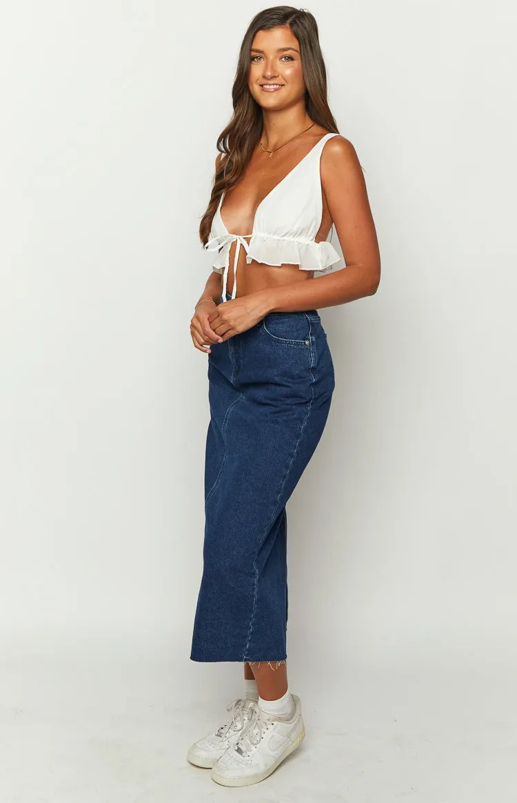 Isla Dark Denim Midi Skirt sold by Beginning Boutique product image thumbnail 3