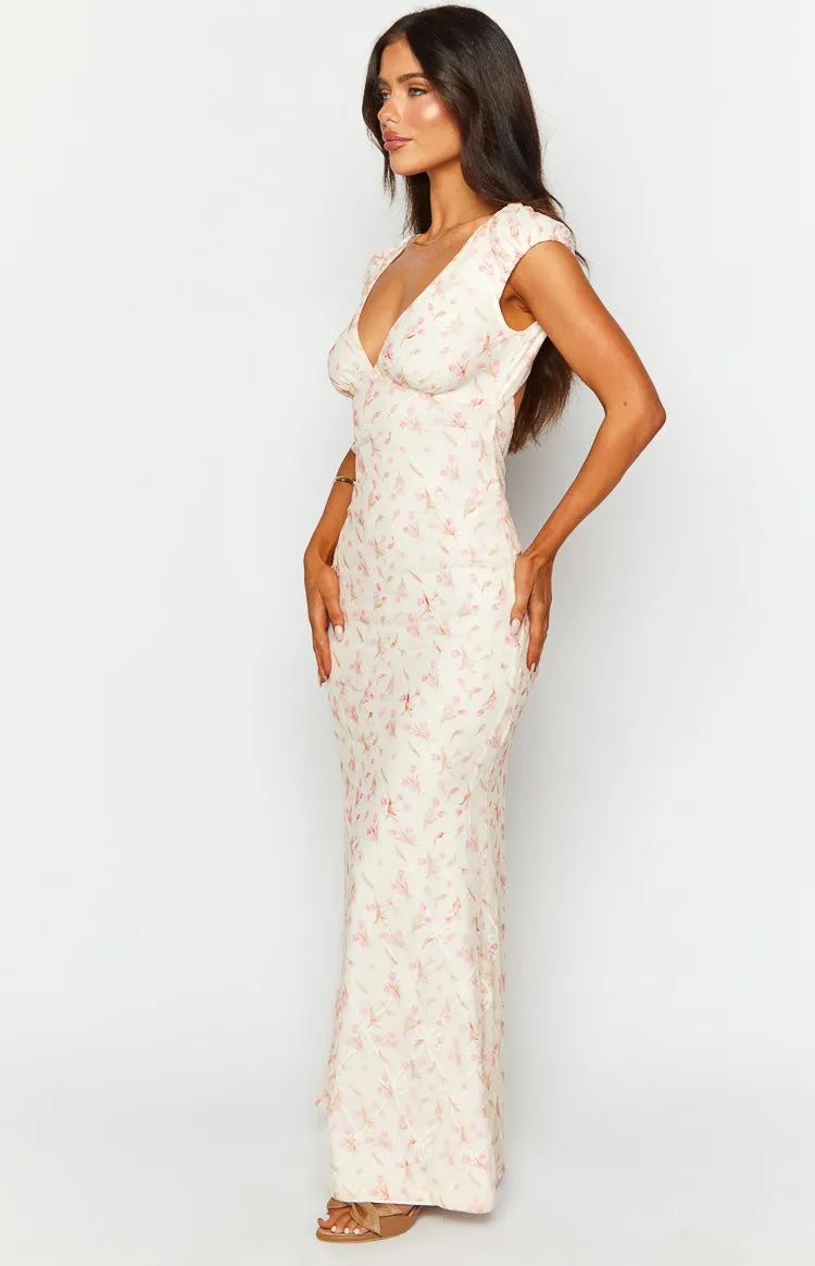 Cali White Floral Maxi Dress sold by Beginning Boutique product image thumbnail 4