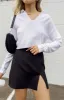 Adrian White Long Sleeve Knit Top sold by Beginning Boutique