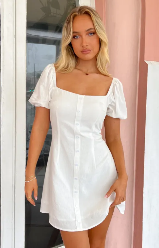 Maysen White Cap Sleeve Mini Dress sold by Beginning Boutique