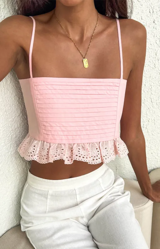 Sandi Pink Crop Top sold by Beginning Boutique