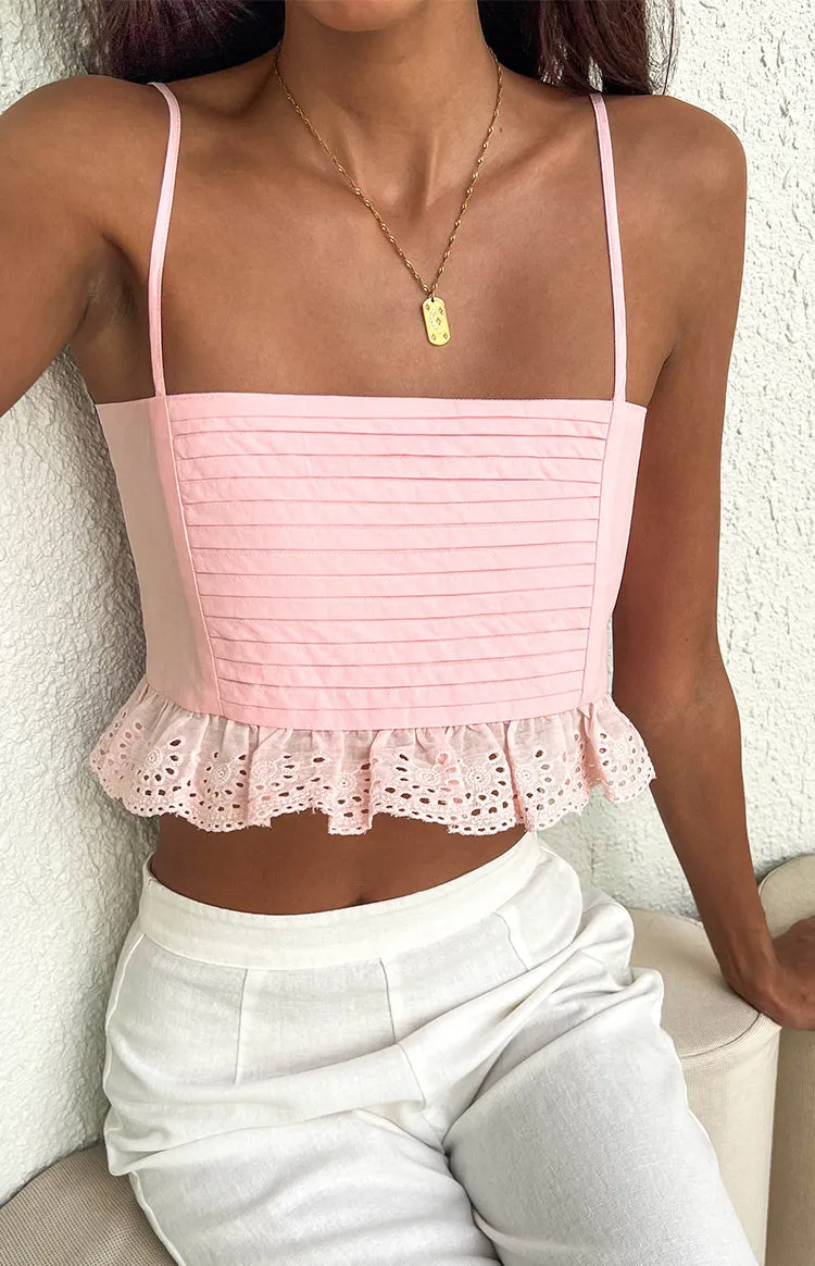 Sandi Pink Crop Top sold by Beginning Boutique