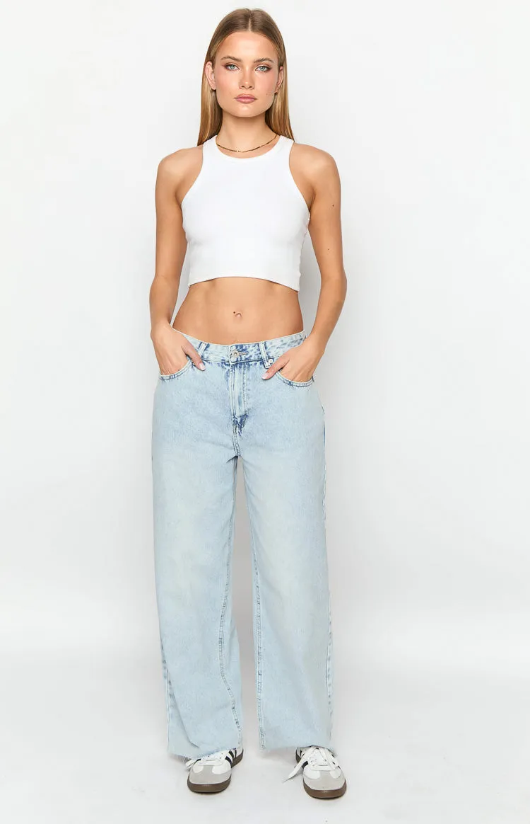 She's Yours Vintage Blue Denim Wide Leg Boyfriend Jeans sold by Beginning Boutique product image thumbnail 2