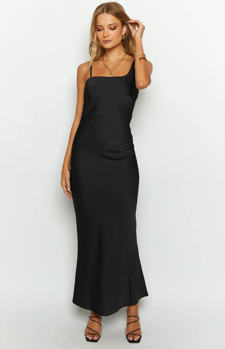 Sloan Black Satin Formal Maxi Dress sold by Beginning Boutique product image thumbnail 4