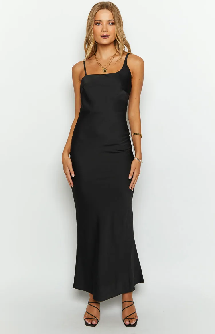 Sloan Black Satin Formal Maxi Dress sold by Beginning Boutique product image thumbnail 3