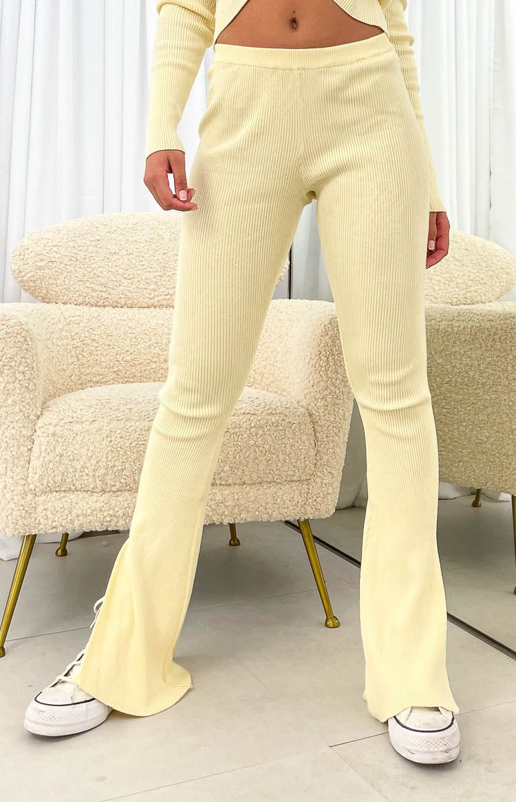 Winter Yellow Knit Pants sold by Beginning Boutique