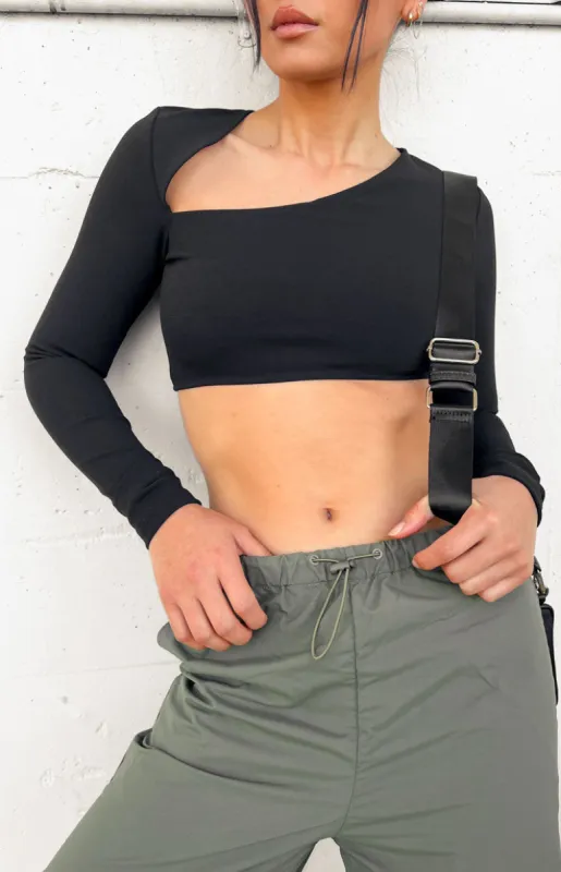 Sariah Black Long Sleeve Top sold by Beginning Boutique